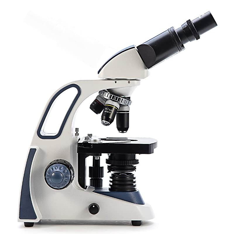 SW380B 40X2500X Magnification Siedentopf Head ResearchGrade Binocular Compound Lab Microscope with WideField 10X and 25X Eyepieces Mechanical Stage Abbe Condenser UltraPrecise Focusing