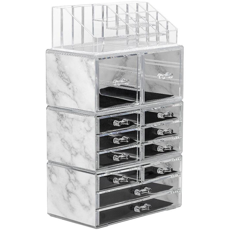 Sorbus Cosmetic Makeup and Jewelry Storage Case Tower Display Organizer - Marble
