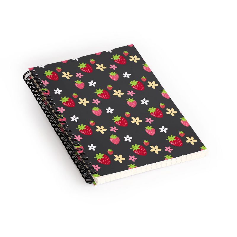 Avenie Woodland Strawberry Spiral Notebook - Deny Designs