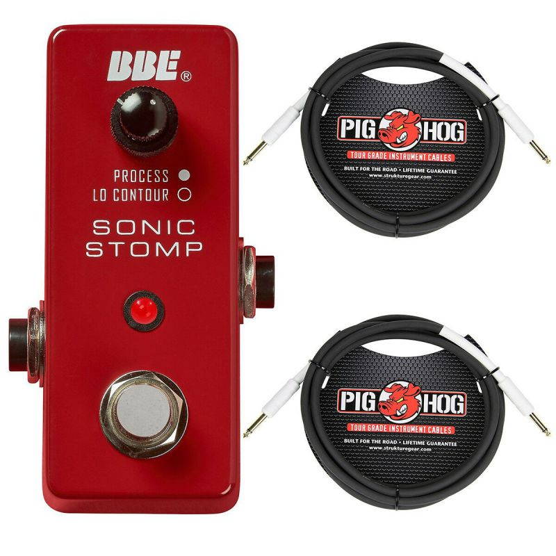 BBE MS 92 Mini Sonic Stomp Maximizer Guitar Pedal w/ Pig Hog 10&rsquo; 1/4" Cable