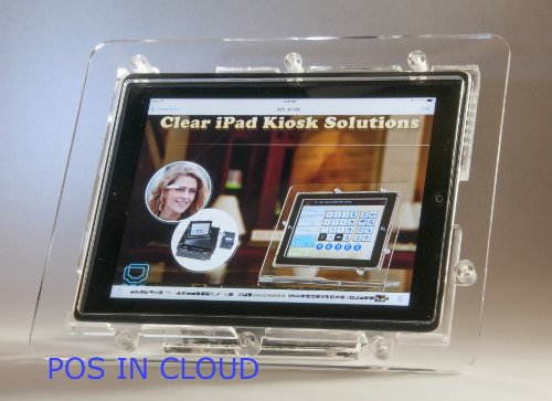 iPad 2/3/4 VESA Secureity Enclosure with Desktop Mount Stand, White Acrlyic material for POS, Kiosk, Store Display, Show Display, Square Card Reader