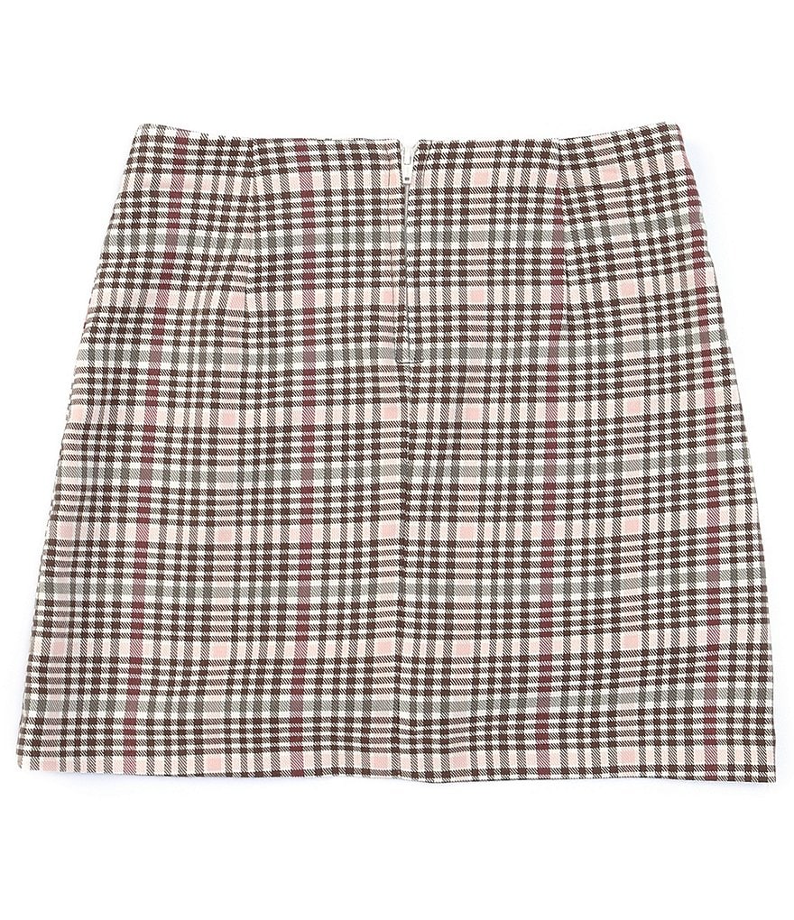 GB Girls Big Girls 7-16 Zipper Back Plaid Skirt