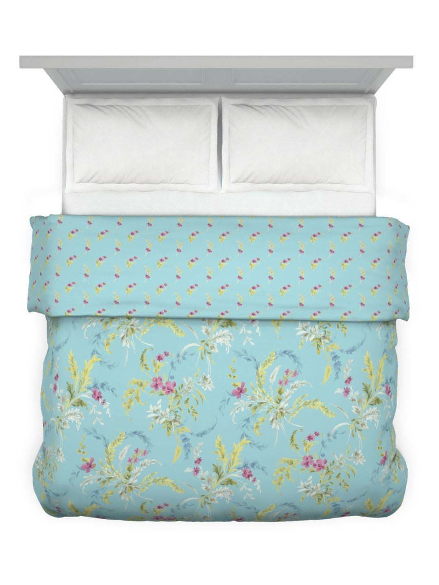 DDECOR Live Beautiful Blue 100% Cotton 136 TC Double Queen Reversible Quilt