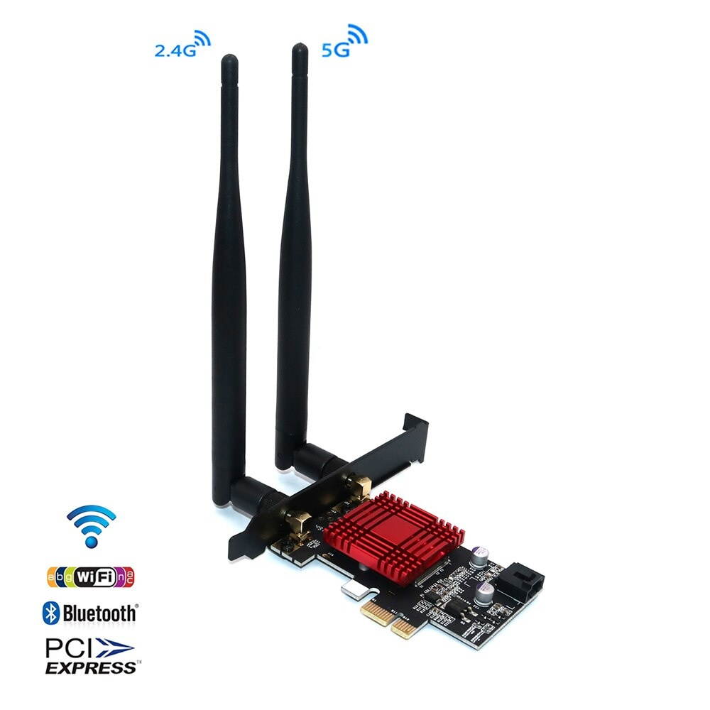 PCIE M.2 Wifi Adapter Network Card 5 ghz 5g 5ghz Wireless PCI Express Wifi Bluetooth Adapter AC 9260 M2 Wifi Card Antenna for PC