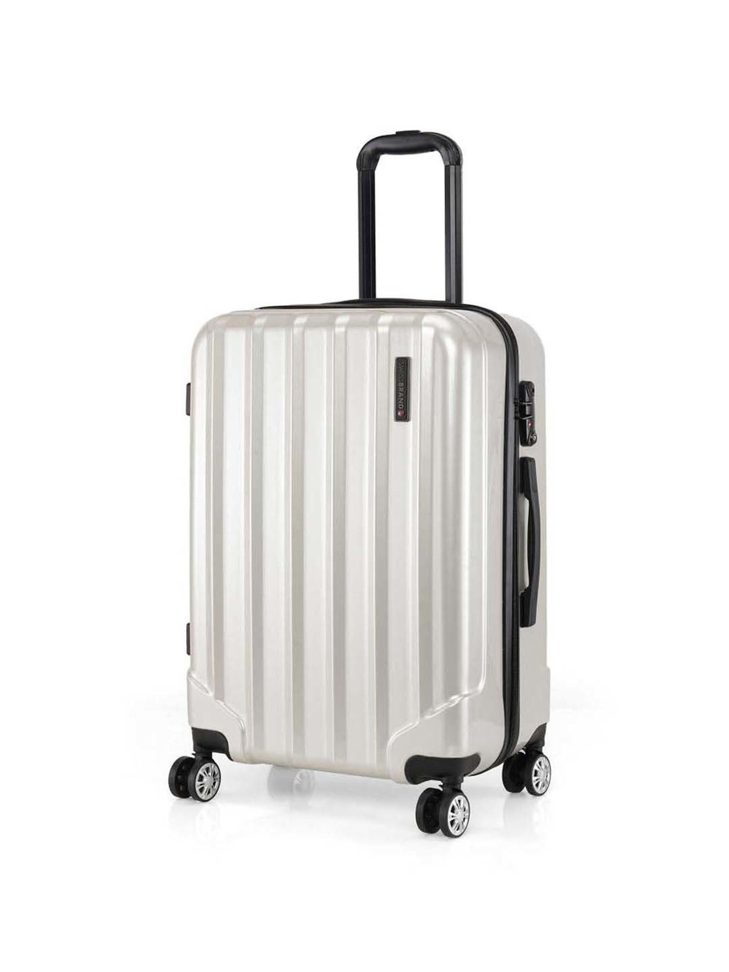 Swiss Brand Baden Silver Medium Hard Trolley Bag - 24 cm