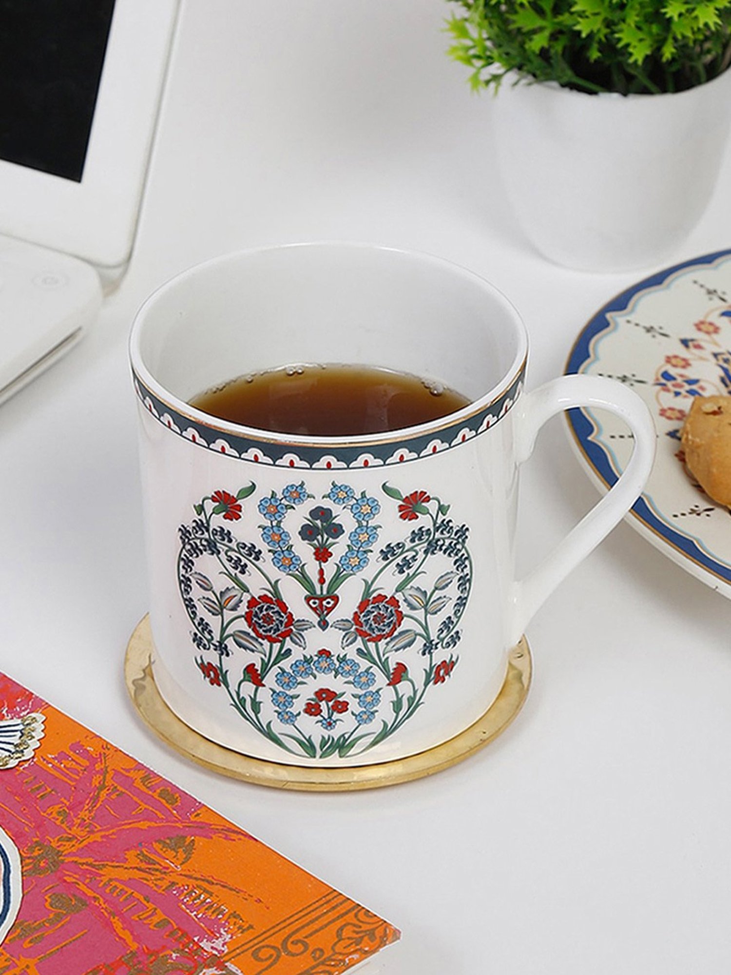 Fabindia Home Avasa Floral Multicolor Ceramic Mug (370 ml)