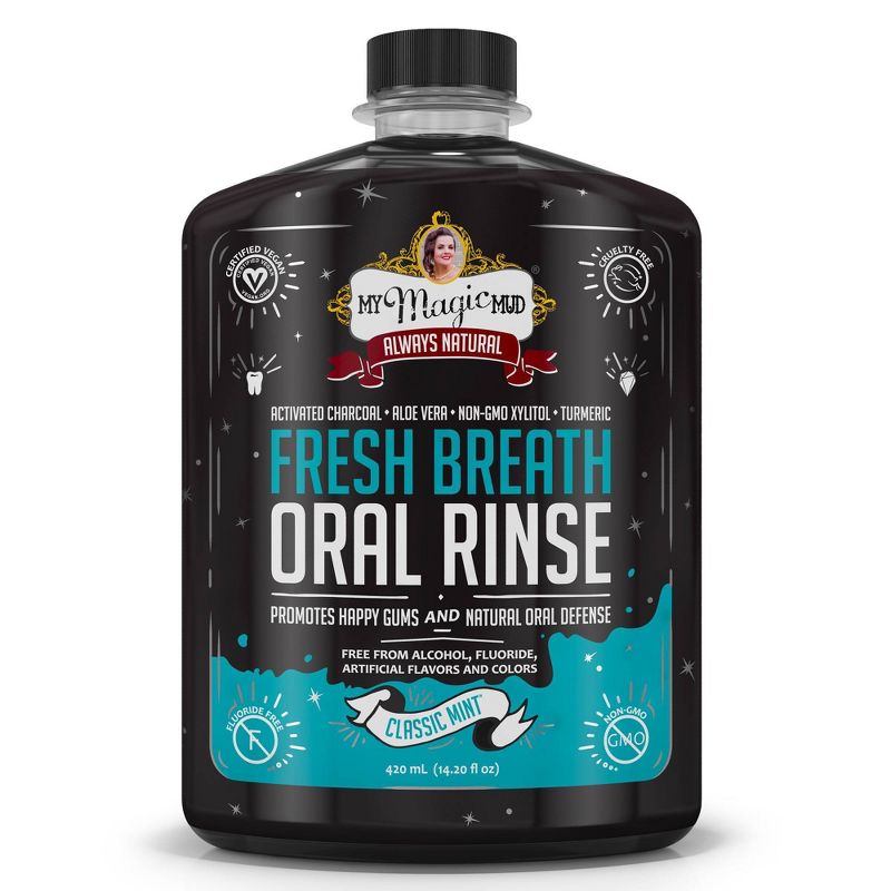 My Magic Mud Activated Charcoal Oral Rinse Classic Mint - 420ml