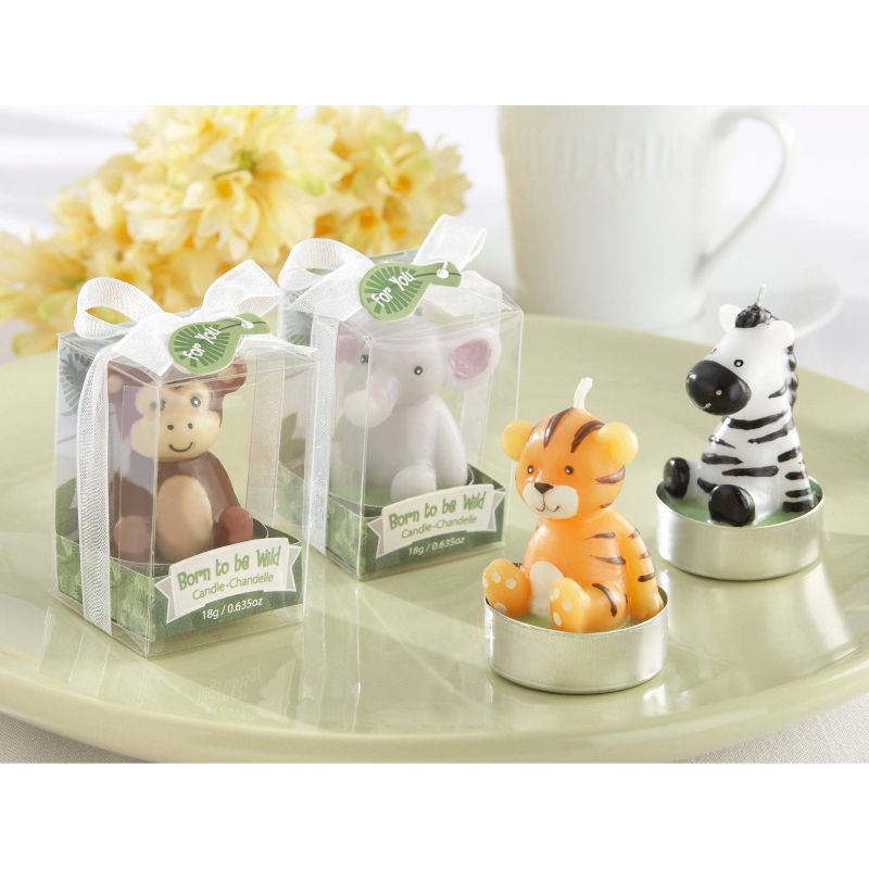 4ct 'Born to be Wild' Animal Candles in Gift Packaging