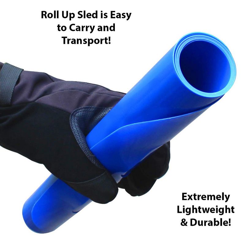Flexible Flyer Flying Carpet Lightweight Roll-Up Portable Plastic Snow Sled Slider for Kids and Adults Ages 4 and Up, Blue