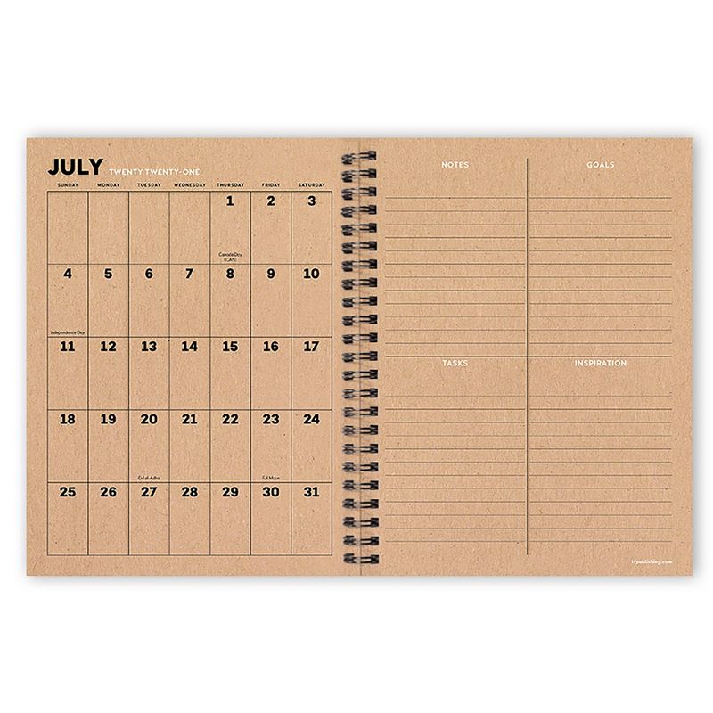 2021-22 Academic Planner 6" x 8" Simple Kraft Daily/Weekly/Monthly - The Time Factory