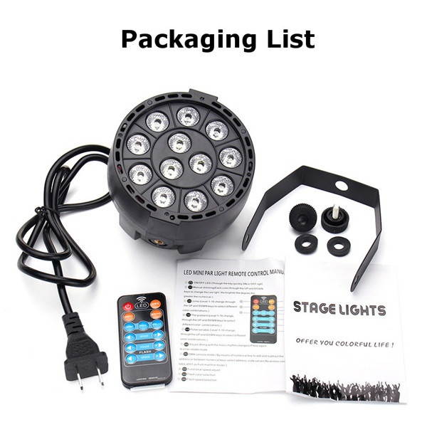 12W RGB Crystal LED Ball Stage Light Voice Mode Remote Control Light For DJ  Disco Halloween Party AU Plug