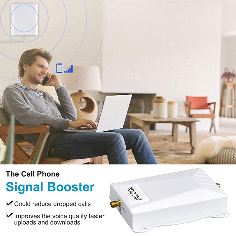 Cell Phone Signal Booster 4G LTE Cell Phone Booster Cell Signal Booster Mobile Signal Amplifier Repeater Cell Extender Band 13 700MHz Improve 4G Data Voice for Remote Area Home
