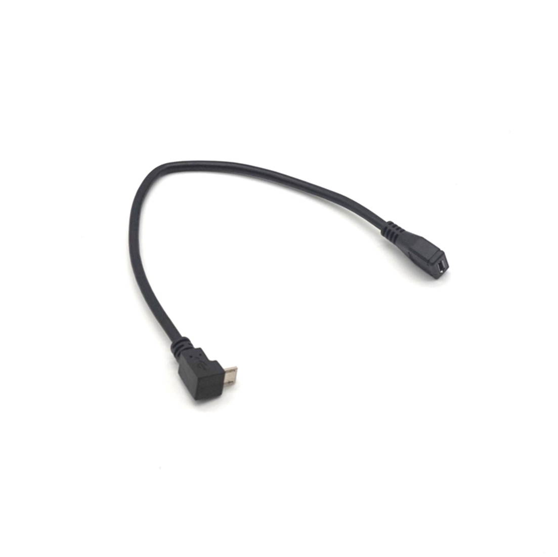 2pcs Plugadget Micro USB Male to Micro USB Female plug Down Angled Extension Cable Adapter Converter