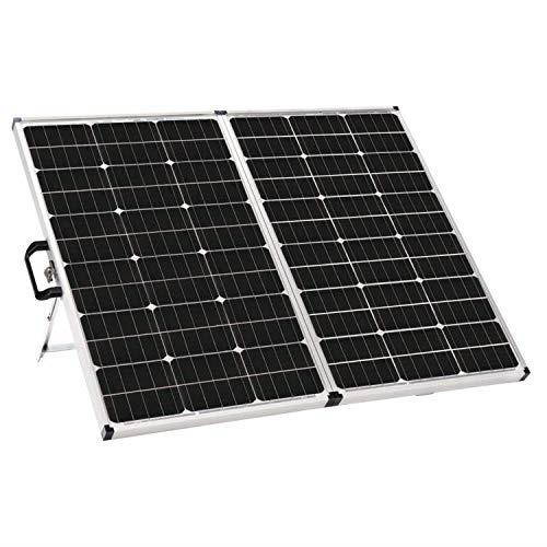 zamp solar 140watt portable charger kit. suitcase/folding solar panel kit. solar charger includes 10amp waterproof charge controller for safe battery charging. battery charger for camping and rv's.