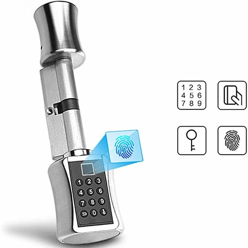 Security Electronic Smart Door Lock W/ Lock Core Password Keys Fingerprint Touch