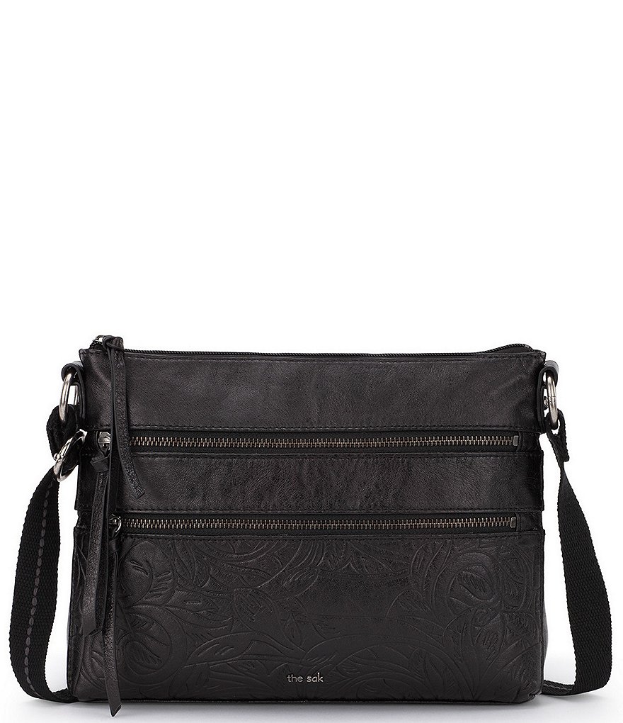The Sak Reseda Double Zip Top Leather Crossbody Bag