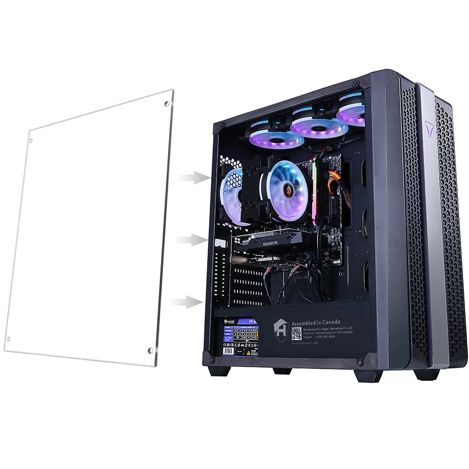 HAJAAN Flash F90 Gaming Desktop Tower PC - Intel Ci7-9700 Octa-Core Processor up to 4.70 GHz, 16GB DDR4 RAM, 512GB SSD, 1TB HDD, Nvidia GeForce GTX 1660 6GB, RGB Fans - WiFi - Windows 10 Home