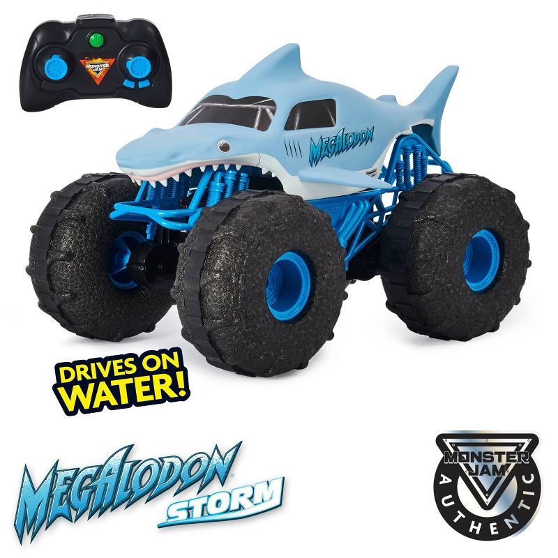 Monster Jam Official Megalodon Storm All-Terrain Remote Control Monster Truck - 1:15 Scale