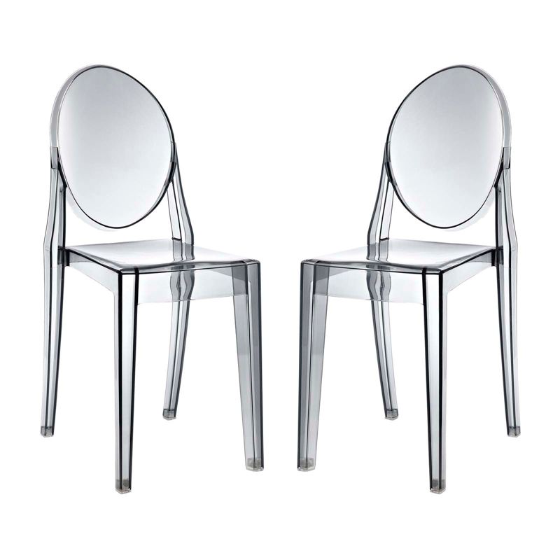 Set of 2 Casper Dining Chairs Smoke - Modway