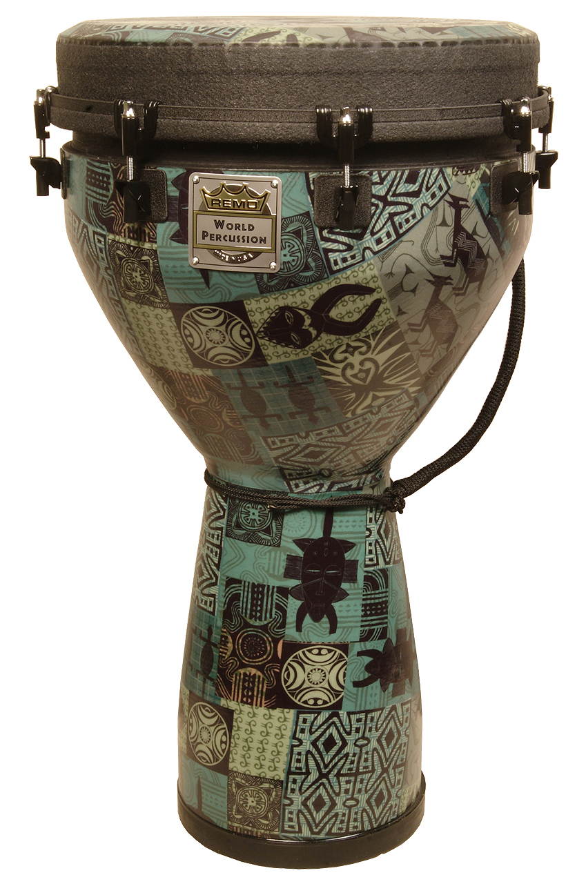 Remo Djembe, Key-Tuned, Green Kinte, 14-by-25-Inch
