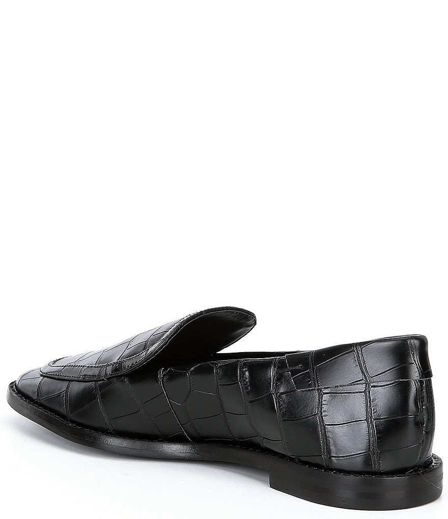 Schutz Hada Croco Print Leather Loafers