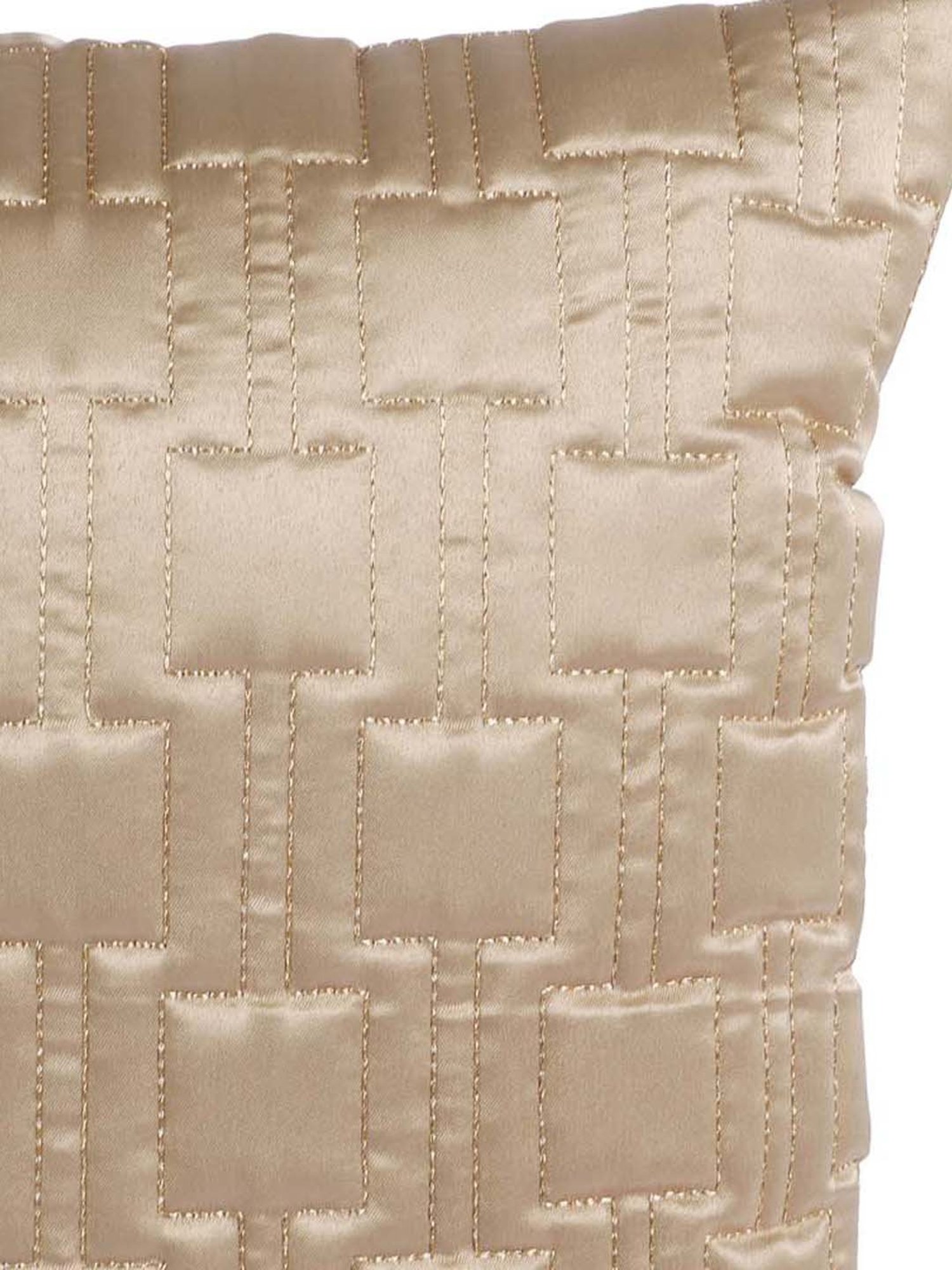 MFD HOME Furnishing Beige Satin Cushion Cover - Set of 2