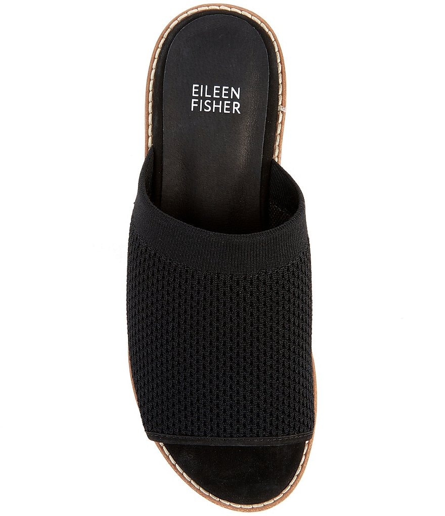 Eileen Fisher Telly Stretch Knit Platform Wedge Slides
