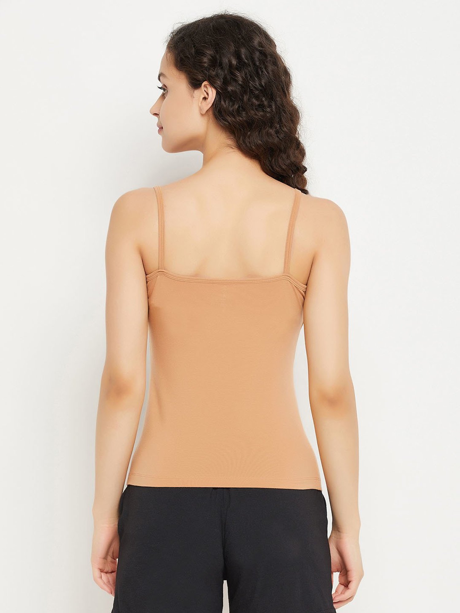 Clovia Beige Cotton Basic Camisole
