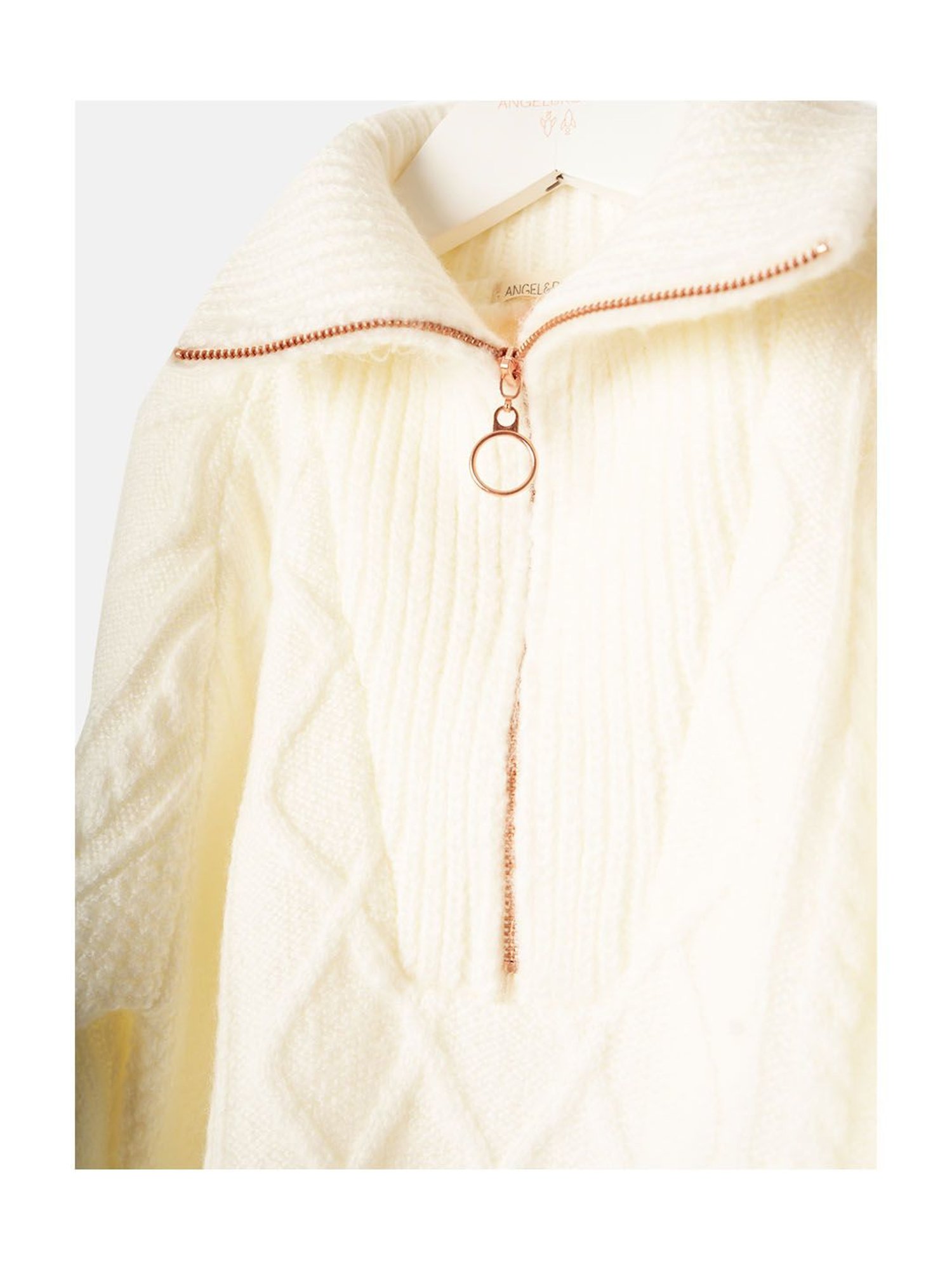 Angel & Rocket Kids Cream Solid Full Sleeves Tunic Dress