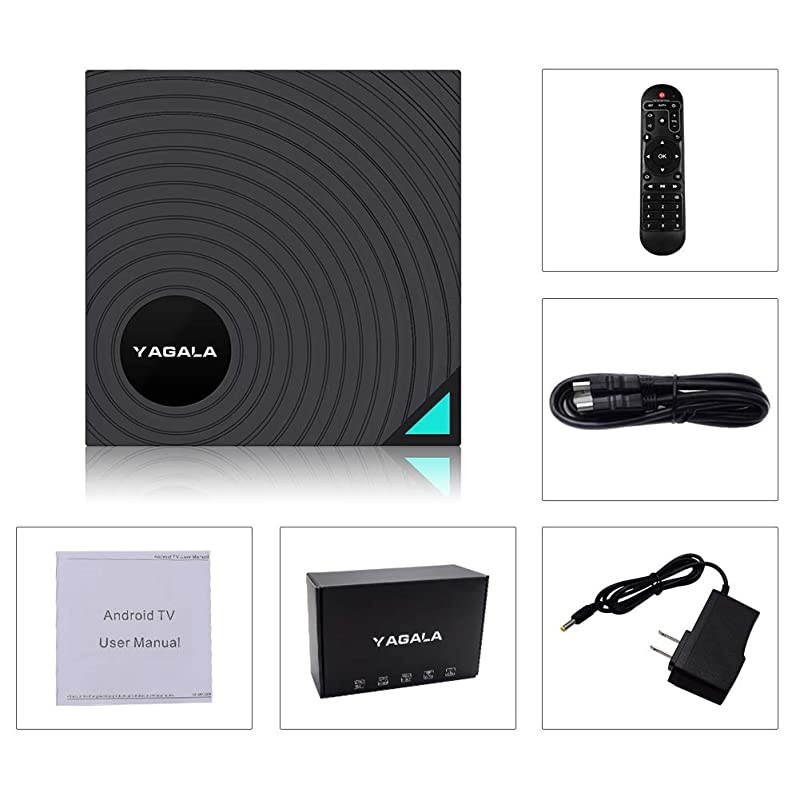 Android 9.0 TV Box 4GB RAM 64GB ROM,  Y1 Smart Android Box RK3318 Quad Core 64bit Dual WiFi 2.4GHz/5.0GHz HDMI 4K 60fps H.265
