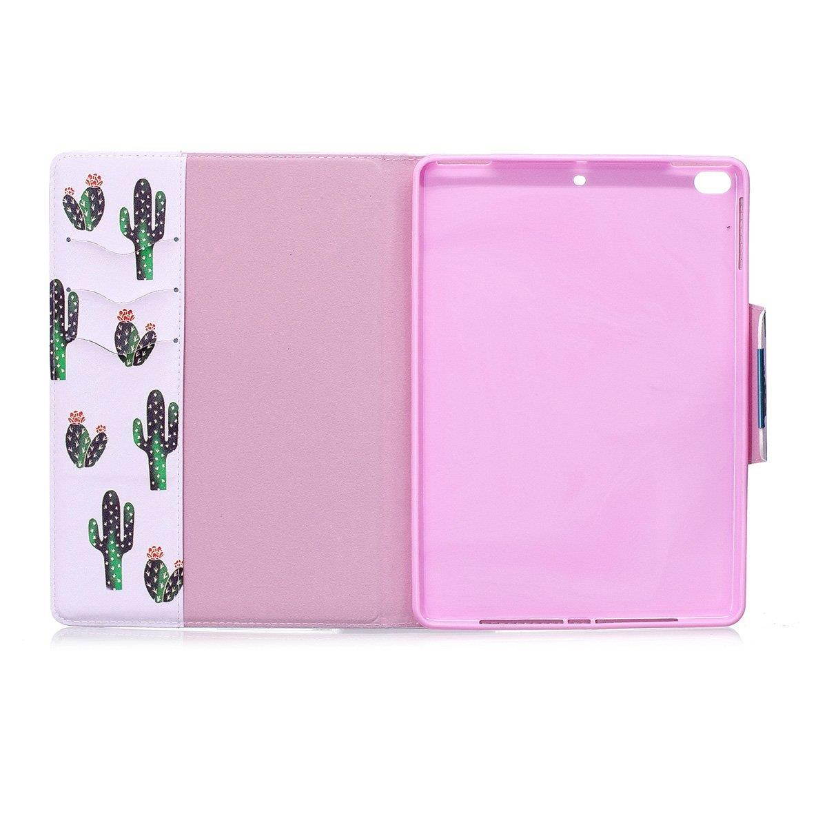 iPad Air case, iPad Air 2 case, Newshine PU Leather Magnetic Closure Flip Stand Case with Credit Card Pocket (Auto Sleep/Wake) for Apple iPad Air & iPad Air 2 - Cactus