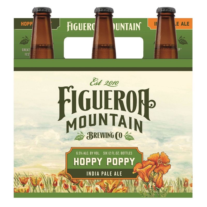 Figueroa Mountain Hoppy Poppy IPA Beer - 6pk/12 fl oz Bottles