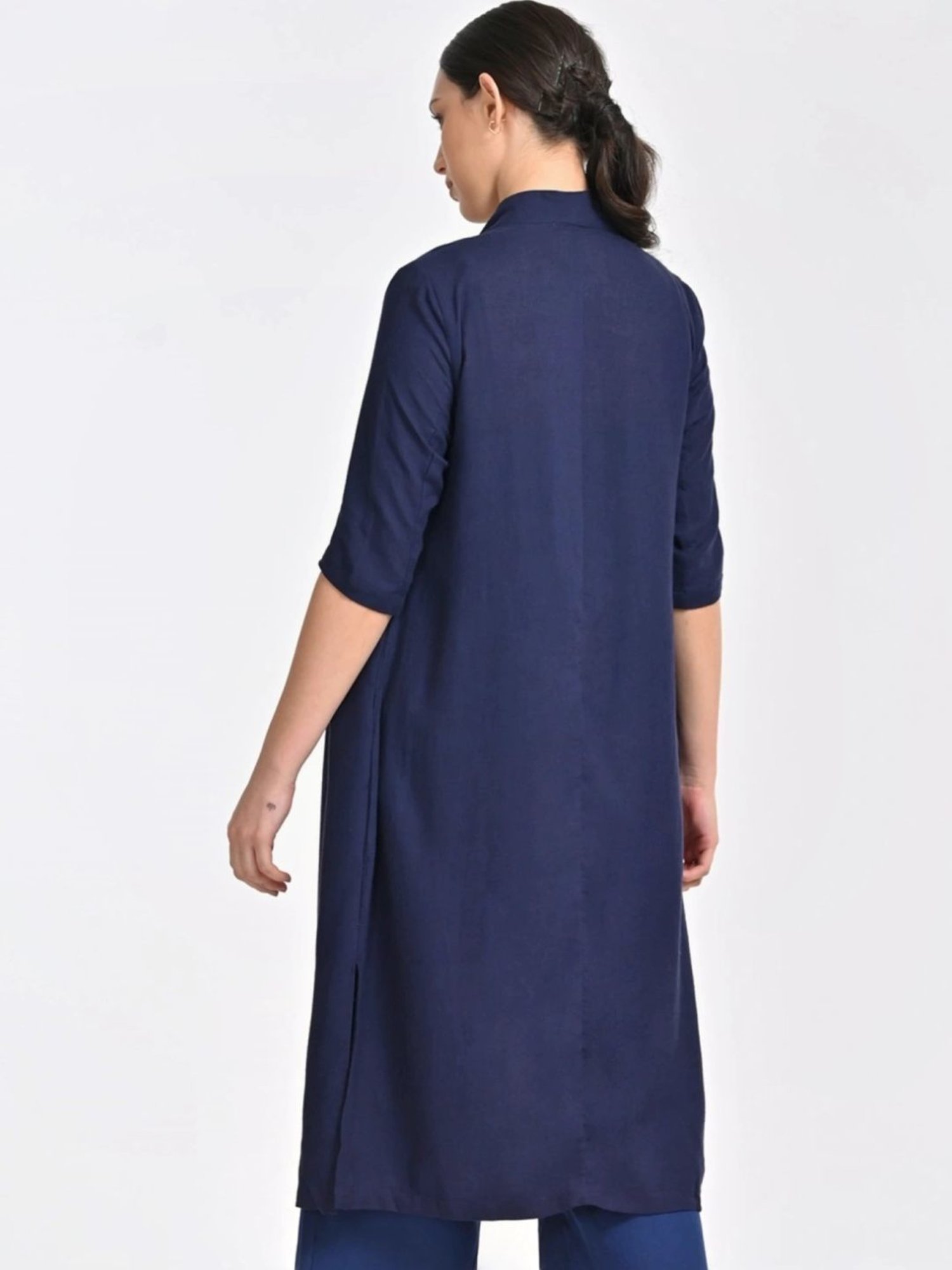 Saltpetre Linen Navy Long Shirt