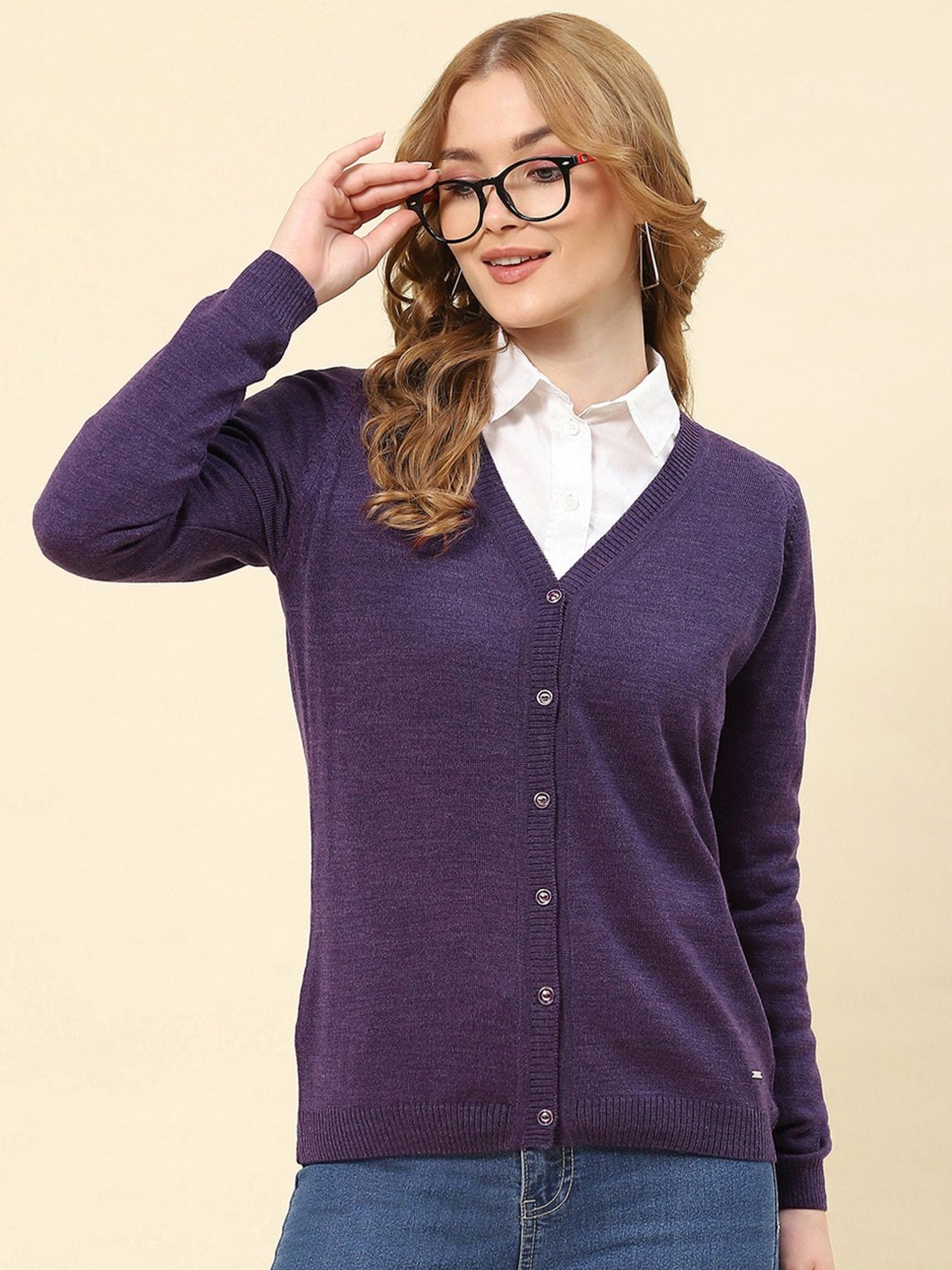 Monte Carlo Violet Textured Cardigan