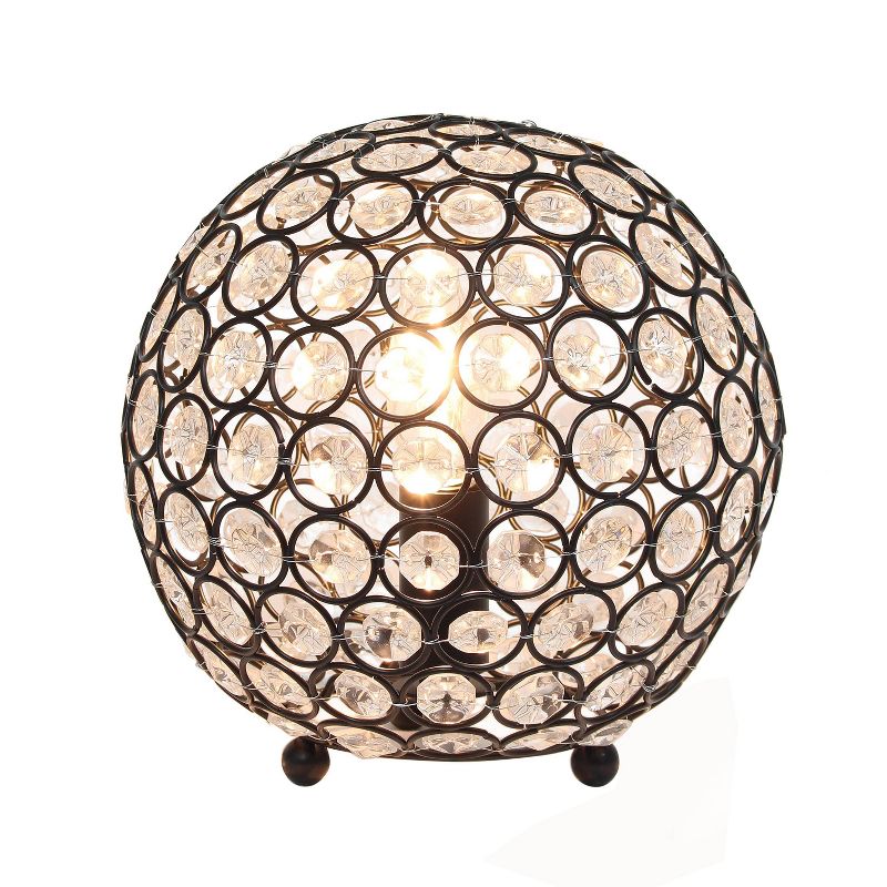 8" Elipse Crystal Ball Sequin Table Lamp Restoration Bronze - Elegant Designs