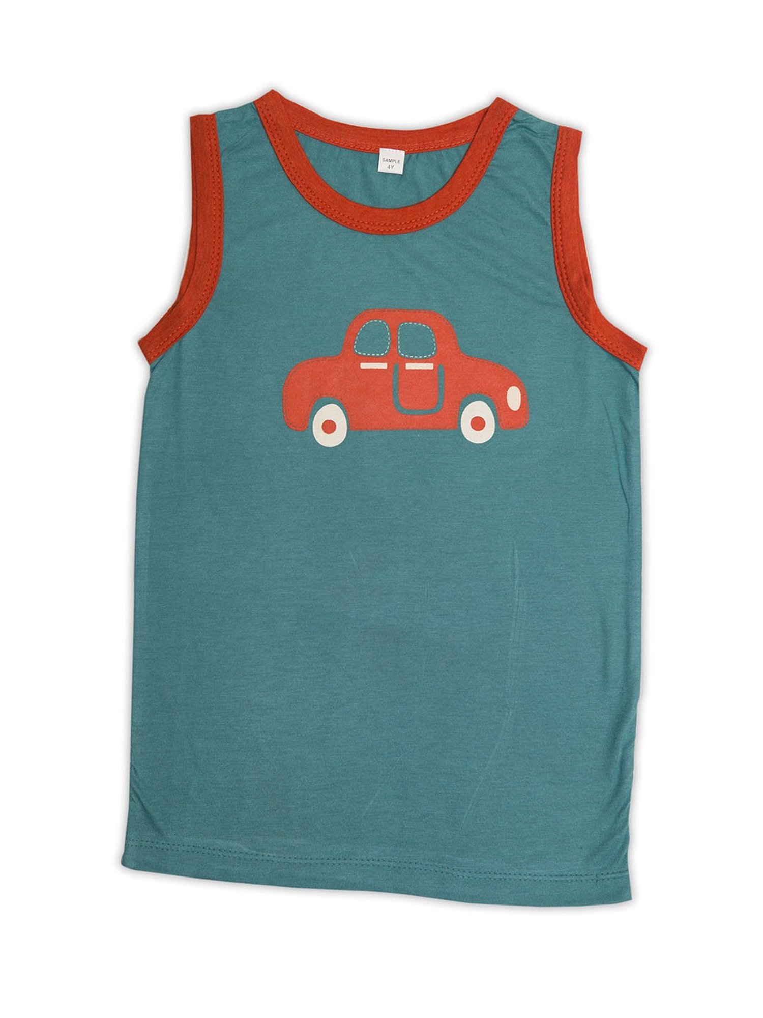 Nino Bambino Kids Green Printed Tank Top