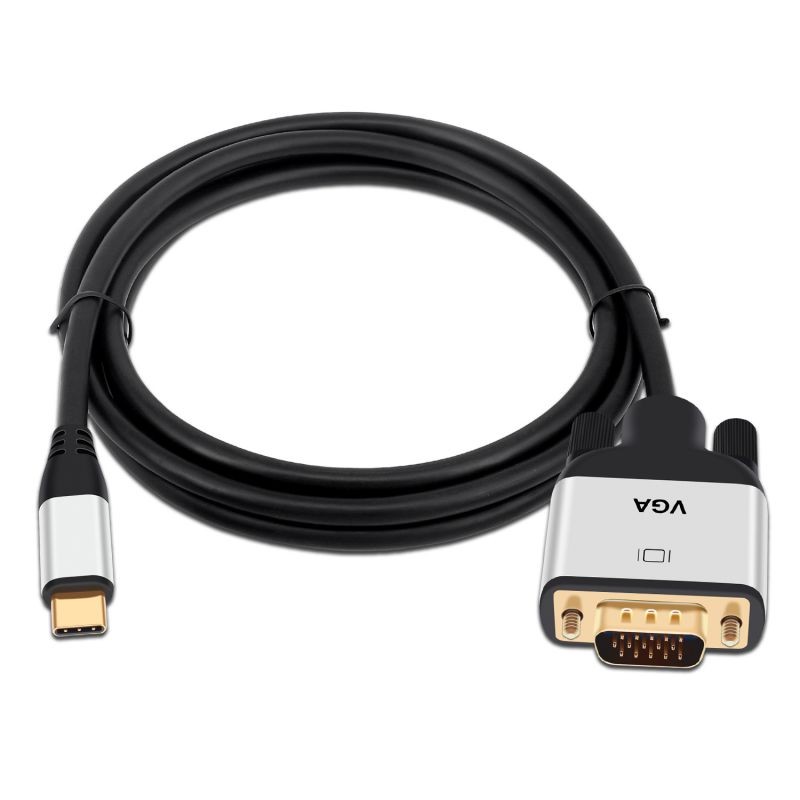 USB C to VGA Cable 6ft,USB Type C (Thunderbolt 3) to VGA Cable Sturdy Braided for USB 3.1 Devices-MacBook Pro, iPad Pro Samsung S10/S9/S8, Surface Book 2, Dell XPS, HP Etc