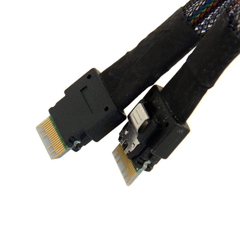 Slim Line SAS 40 SFF8654 4i 38pin Host to SFF8654 38pin Target Raid Cable 50cm