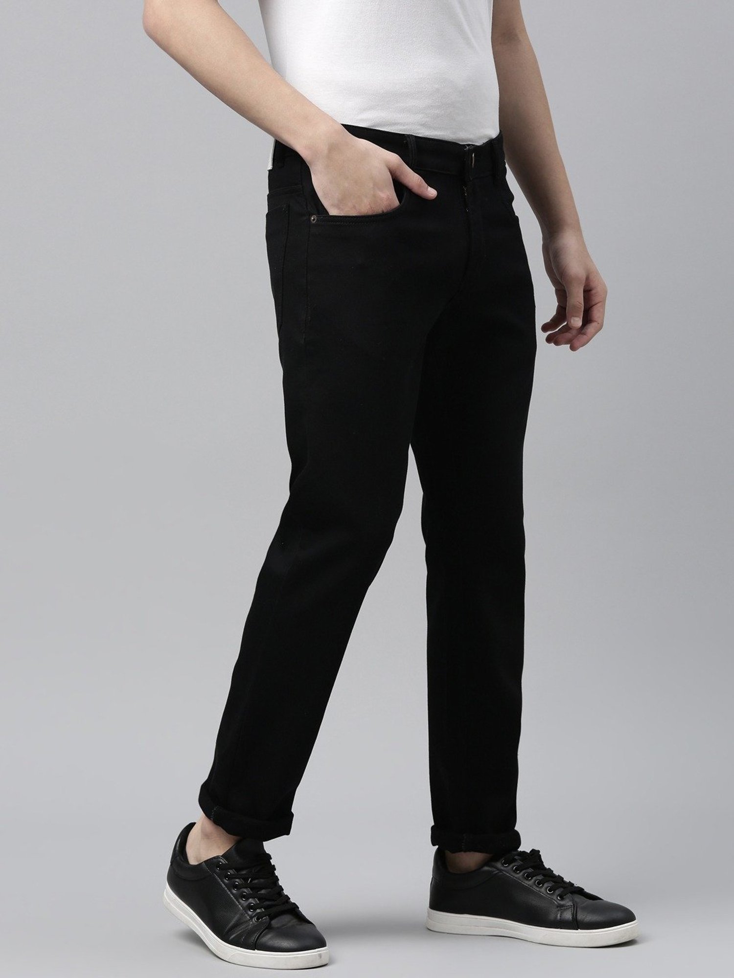 CINOCCI Shine Black Slim Fit Jeans