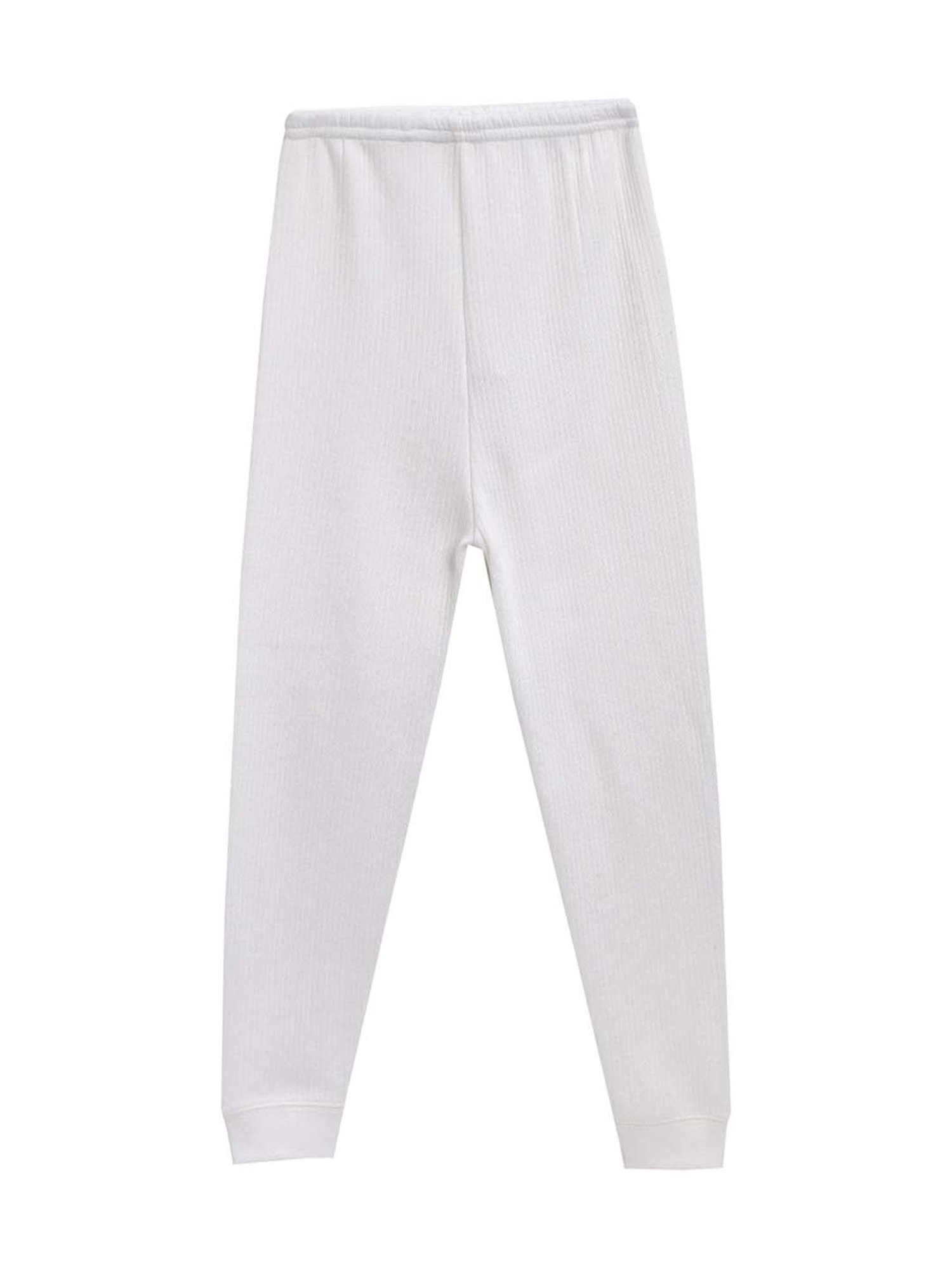 Kanvin Kids White Regular Fit Thermal Top & Pants Set