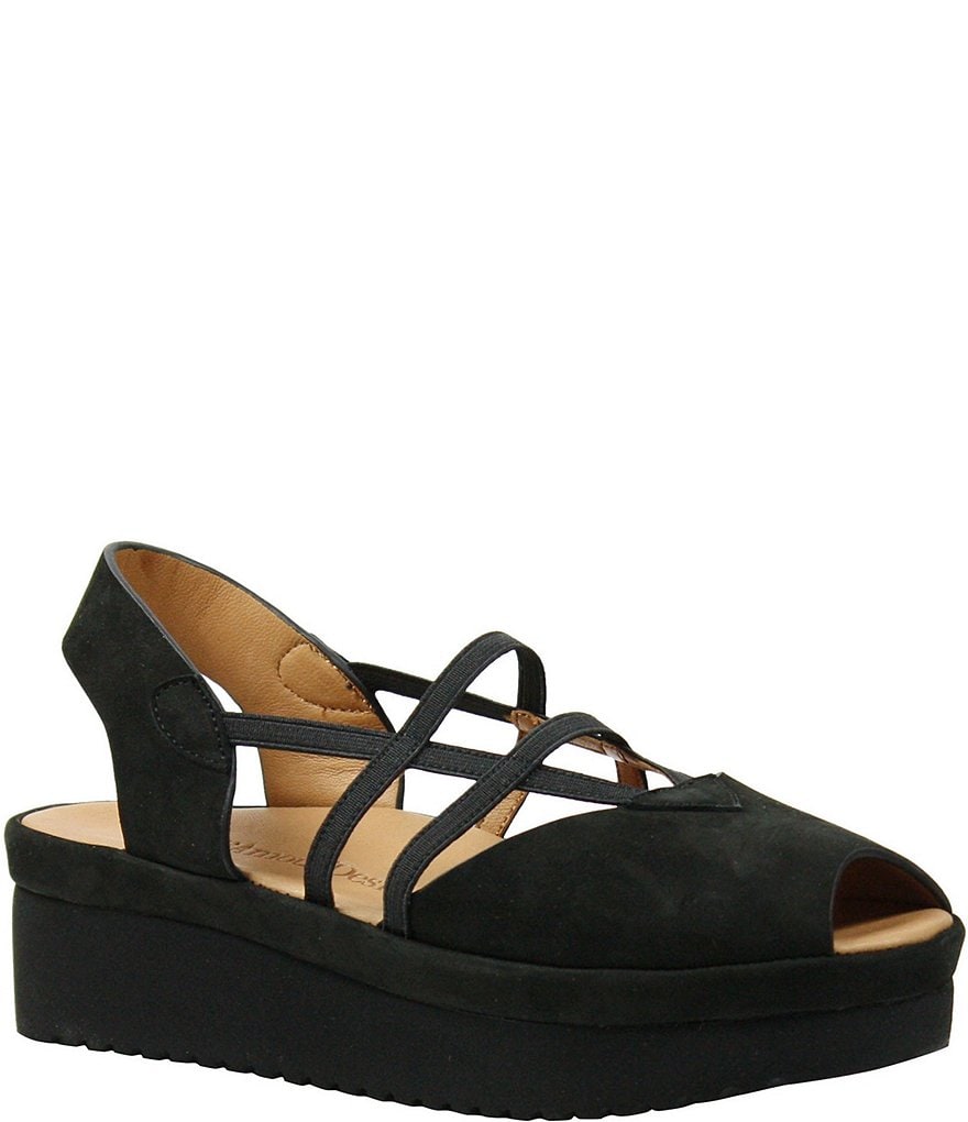 L'Amour Des Pieds Adelais Suede Slip-On Platform Wedge Sandals