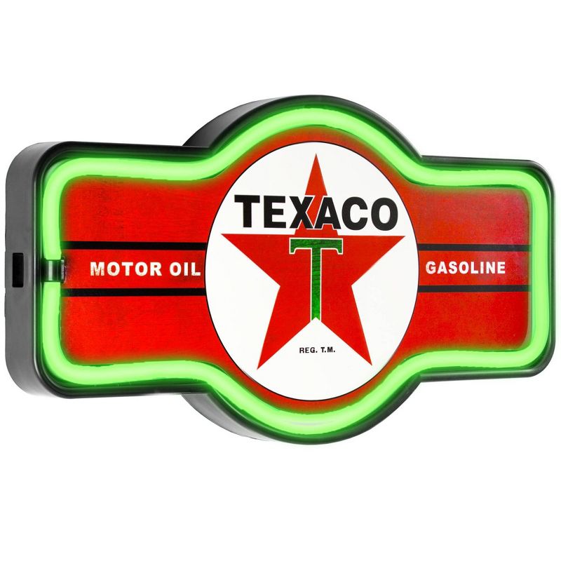 Officially Licensed Vintage Texaco LED Neon Light Up Sign Red/Green - Crystal Art Gallery