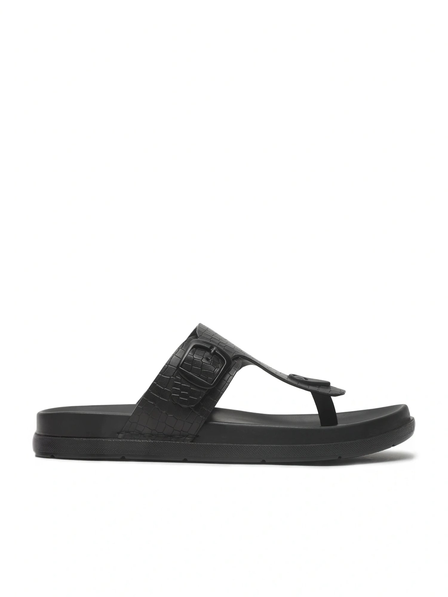 Teakwood Leathers Men's Black Thong Sandals