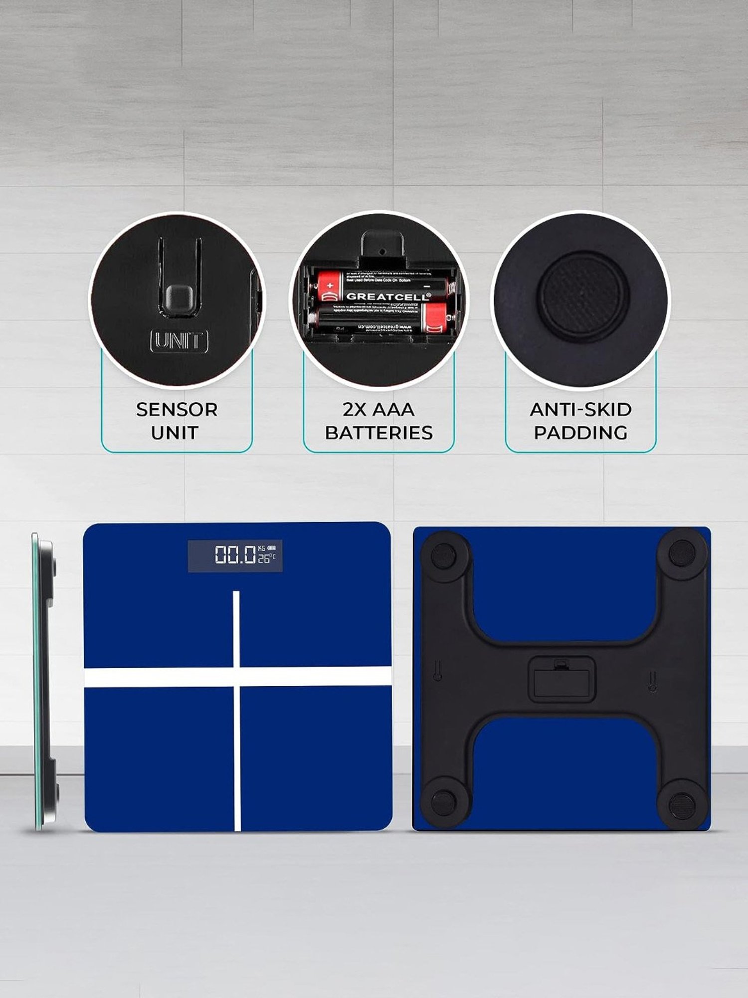 beatXP Blue Plus Weight Machine with LCD Display (Black)