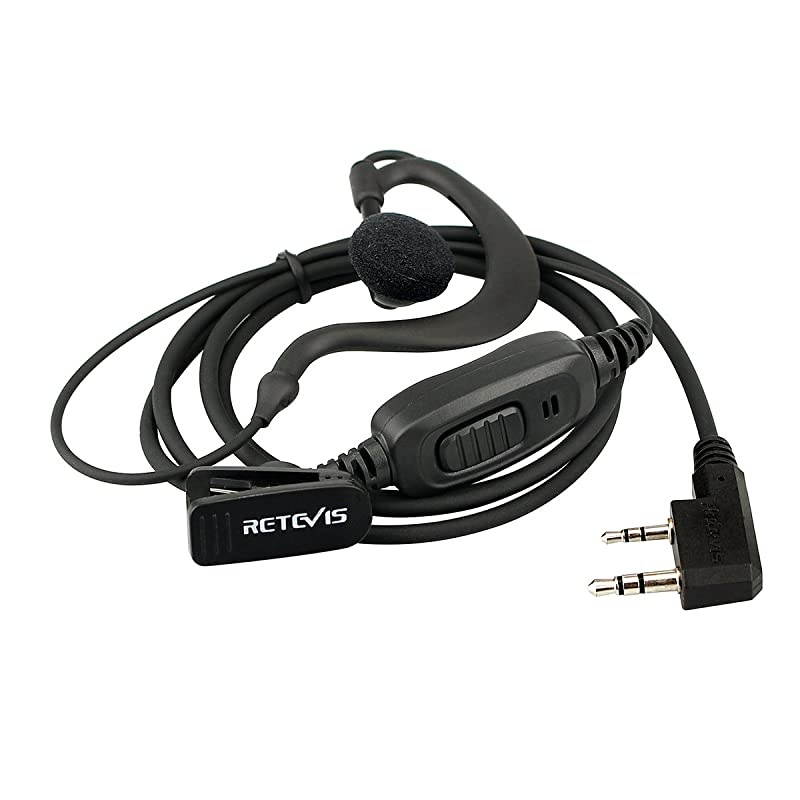 Case of 10 Two Way Radio Earpiece with Mic Single Wire Earhook Headset for Baofeng BF888S UV5R  H777 RT22 Arcshell AR5 Walkie Talkies