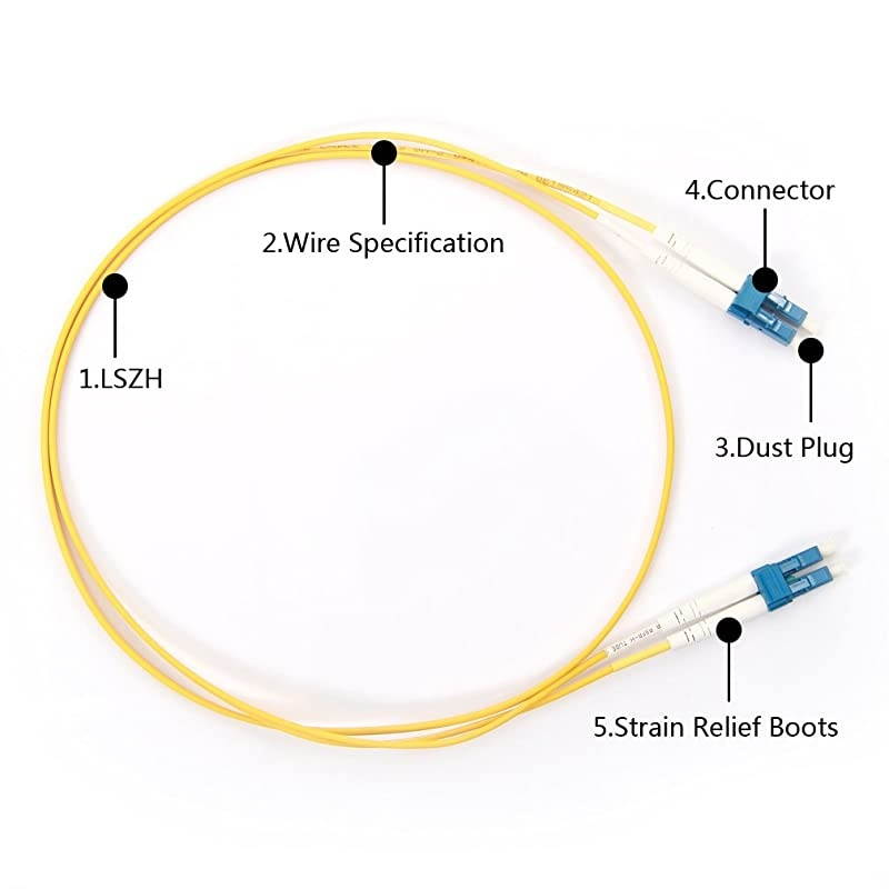 OS2OS1 LCLC Fiber Optic Patch Cable Single Mode Duplex 1m 33ft 9125 LSZH