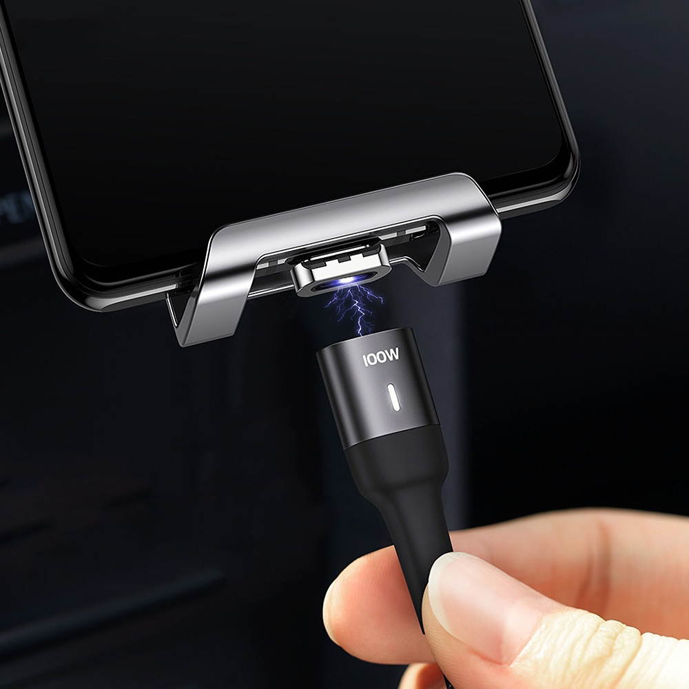 U58 Type-C to Type-C Magnetic Data Cable 100W PD Fast Charging Connection Cable 480Mbps Connector US-SJ466-Cable + Magnetic suction head