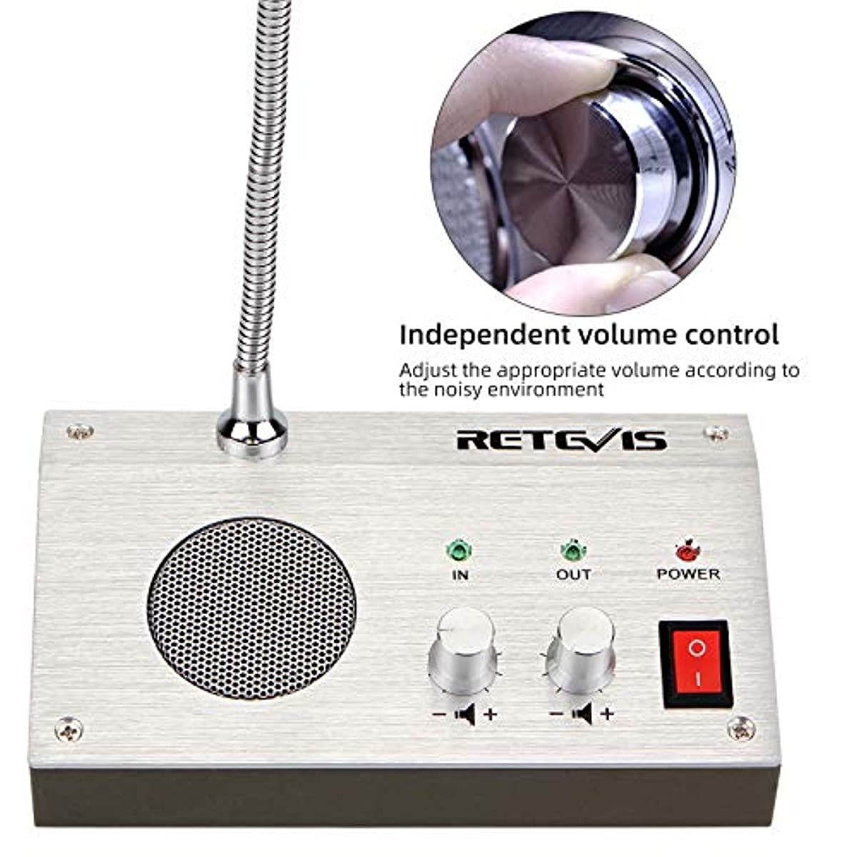Retevis RT-9908 Window Speaker System,Intercom System for Business,Microphone Intercom,Window Intercom Speaker for Bank,Counter,Store,Restaurant
