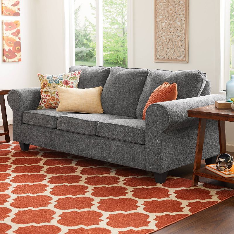 Boone Roll Arm Sofa Gray - True Seating