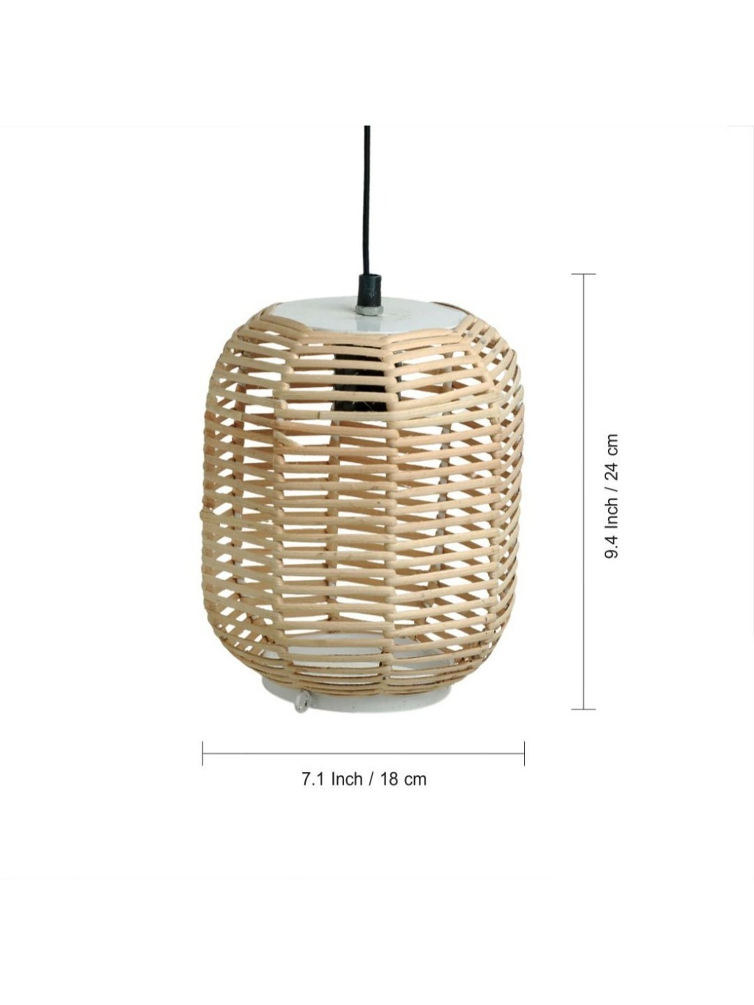ExclusiveLane Wonders Beige Iron Handwoven Hanging Pendant Lamp